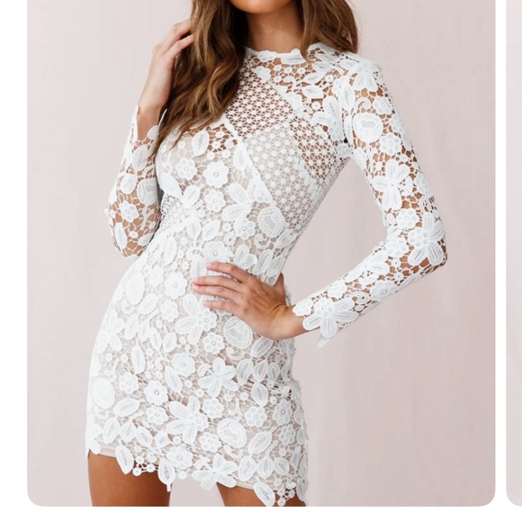 Selfie Leslie Dresses & Skirts - Elegant White Lace Dress selfie Leslie